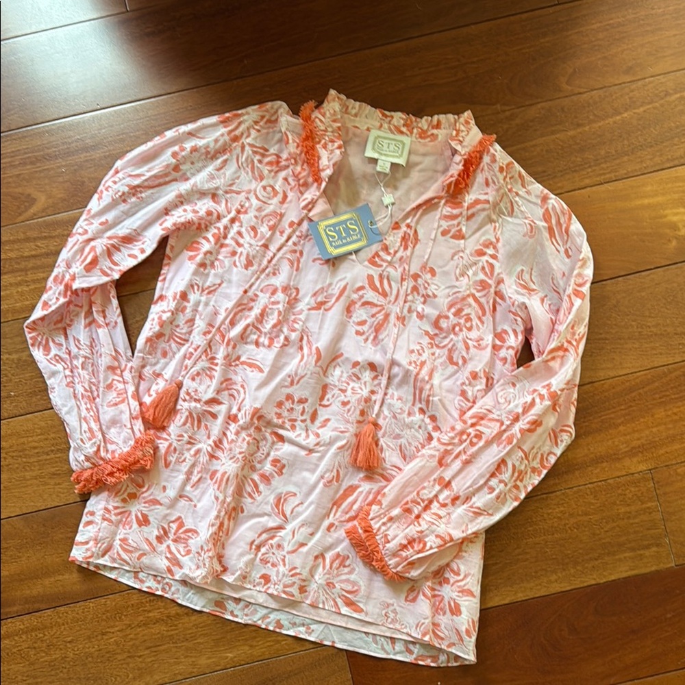 Sail to Sable Coral and Pink Blouse